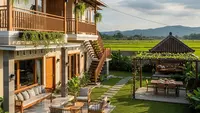7 Model Rumah 2 Lantai di Desa dengan Konsep Teras Lebar dan Halaman Belakang