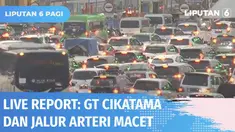 Volume kendaraan di Gerbang Tol Cikampek Utama terpantau masih padat. Rekayasa lalu lintas masih diterapkan situasional. Jalur arteri Karawang sangat padat, bahkan banyak kendaraan yang melalui bahu jalan.