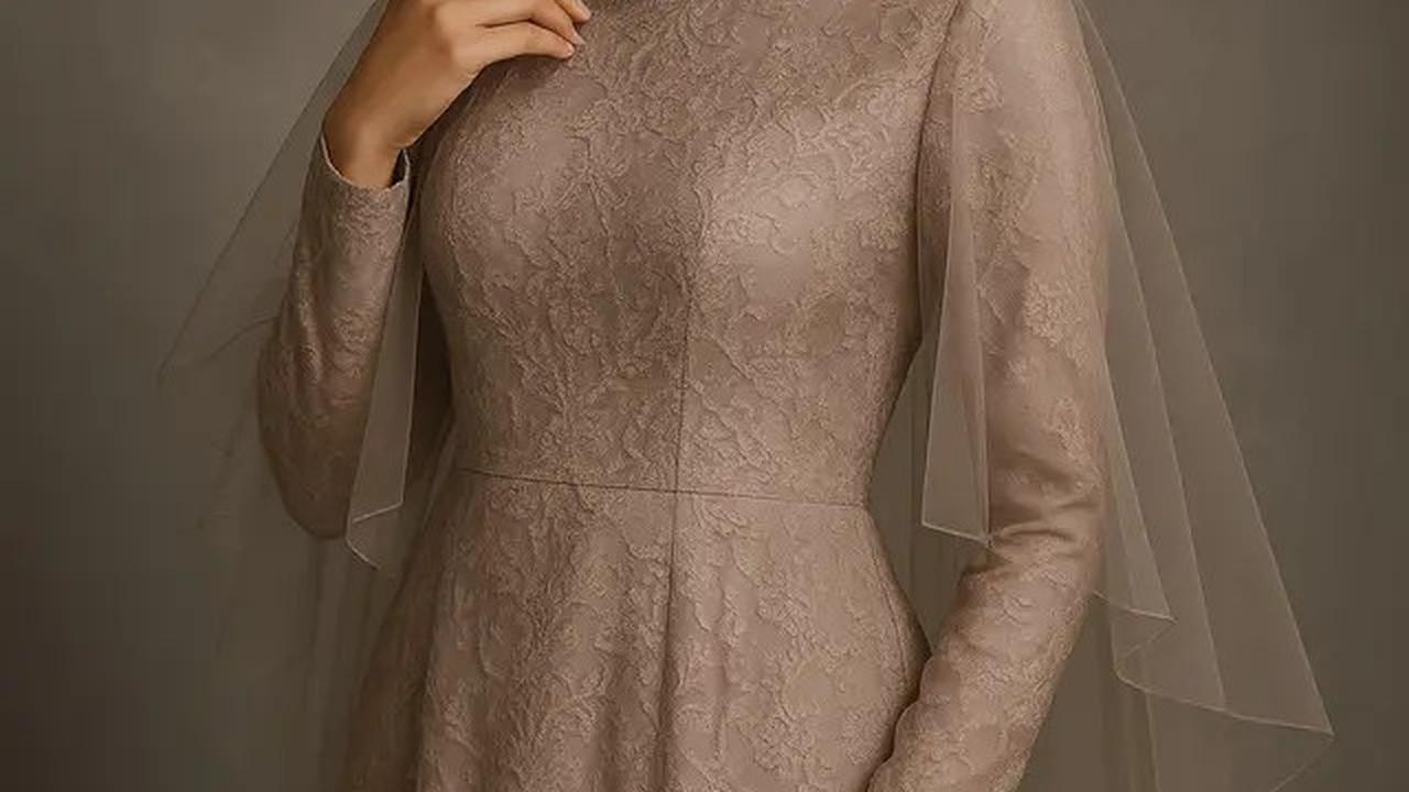 7 Model Long Dress Brokat Menutup Dada, Elegan dan Syar'i untuk Gaya Hijab 2025