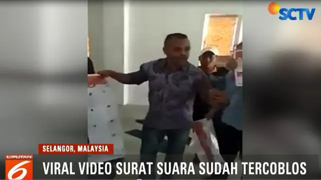 Rekaman Video Amatir Surat Suara Tercoblos di Malaysia