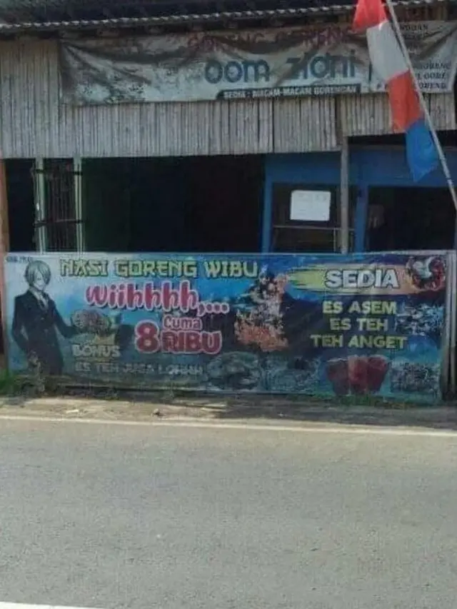 6 Spanduk Jualan Pakai Gambar Anime Ini Kelewat Unik, Terdeteksi Wibu