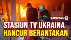 Militer Rusia terus membombardir bangunan dan sejumlah fasilitas umum di Ukraina. Salah satunya kantor dan pemancar stasiun televisi di pinggiran kota Kyiv.