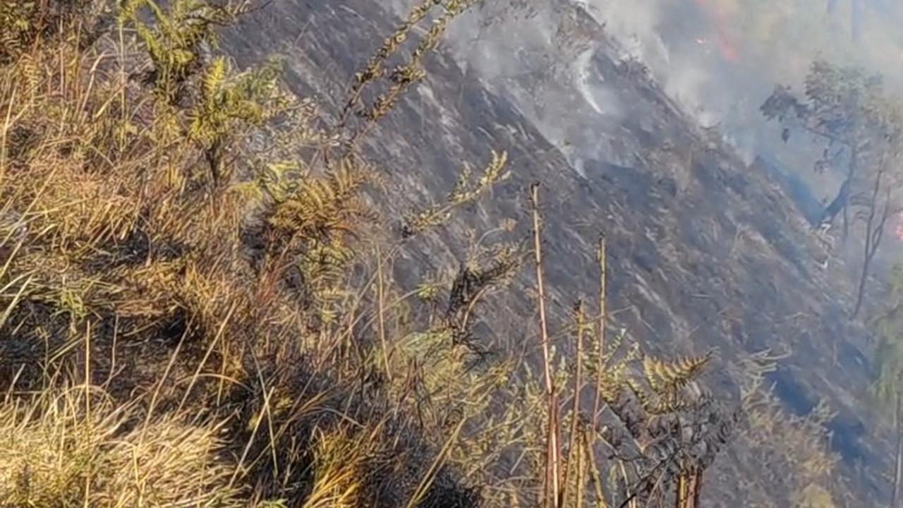 Upaya pemadaman kebakaran gunung bromo. (tangkapan layar BPBD Jawa Timur).