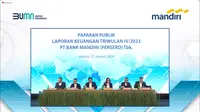 Paparan publik laporan keuangan kuartal IV 2023 PT Bank Mandiri (Persero) Tbk (BMRI), Rabu (31/1/2024). (Foto: tangkapan layar/Pipit IR)
