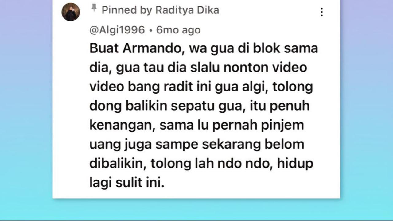 Tagih Utang Lewat Kolom Komentar di Video Komedian Raditya Dika, Senyum Semringah Usahanya Berhasil