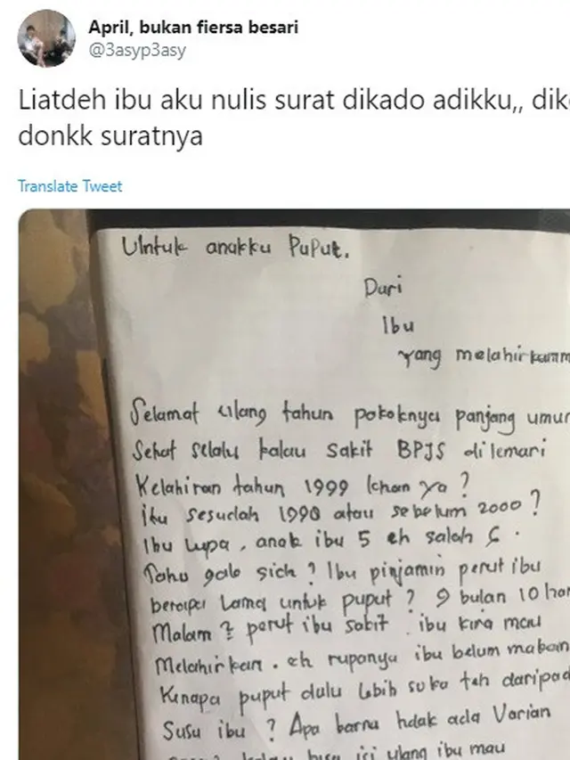 ucapan selamat ulang tahun kocak dari ibu