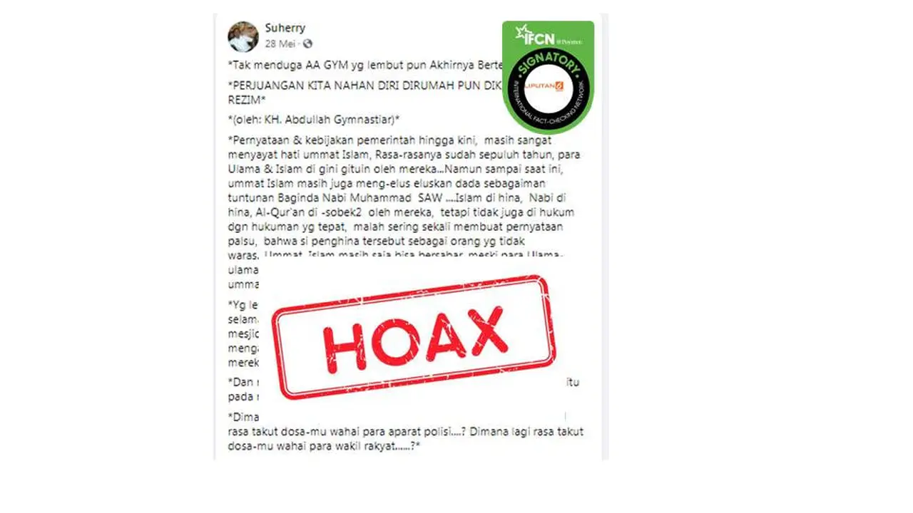 Cek Fakta Aa Gym