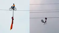 Tragis, Aksi Akrobatik Pria Ini di Ketinggian 50 Meter