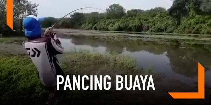 VIDEO: Selain Ikan, Pria Ini Mancing Dapat Buaya