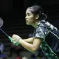 Tunggal putri Indonesia Gregoria Mariska hanya mampu menembus babak kedua Thailand Open Grand Prix Gold 2015, pekan kemarin. (Liputan6.com/Humas PP PBSI)