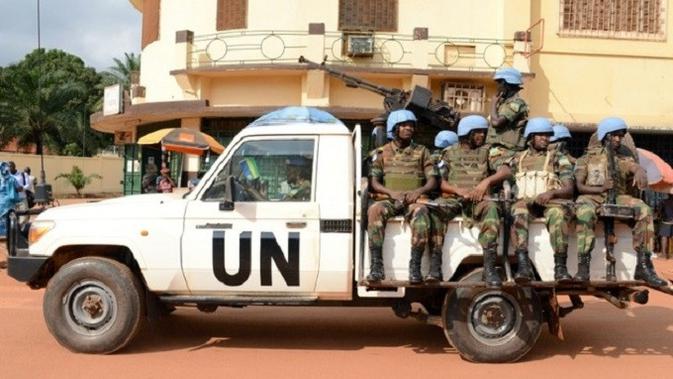 Pasukan patroli penjaga perdamaian PBB di Bangui, Republik Afrika Tengah (AFP)
