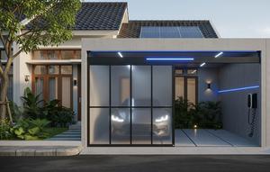 Model Carport Tertutup dengan Pintu Geser. (Foto: AI)