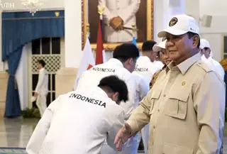 Presiden Republik Indonesia Prabowo Subianto resmi memberangkatkan kontingen Indonesia menuju SEA Games ke-33 di Thailand (YouTube Sekretariat Presiden)