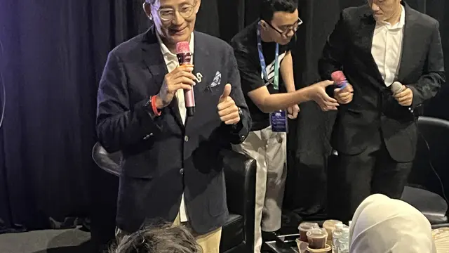Pengusaha Sandiaga Uno dalam acara Jakarta Entrepreneur Conference (JEC) 2026 di Hall B, Jakarta International Convention Center (JICC), Sabtu (5/9/2026). (Liputan6.com/Christian)