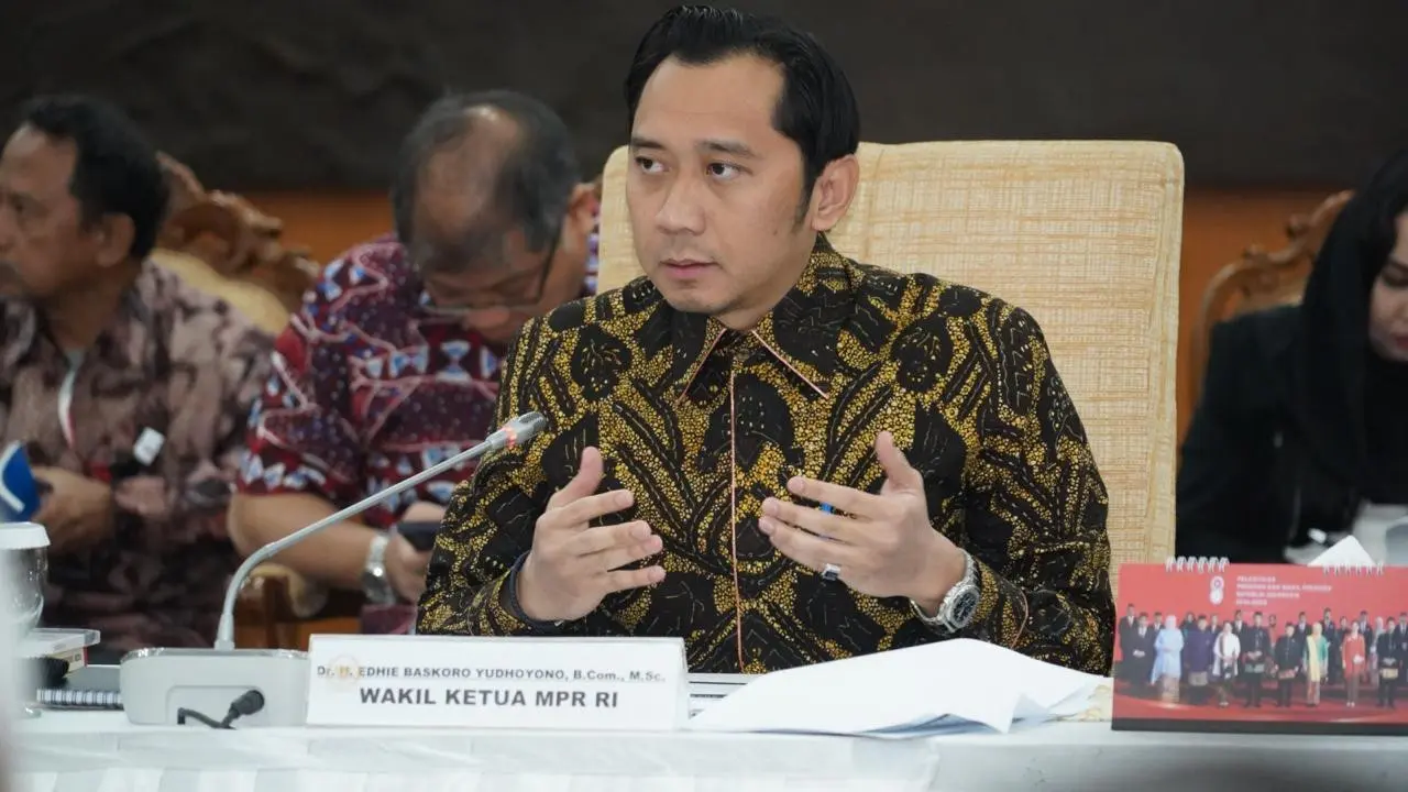 Wakil Ketua MPR RI dari Partai Demokrat Edhie Baskoro Yudhoyono (IBAS) ketika menghadiri Pembukaan Sidang Konferensi PUIC ke-19 yang digelar di Gedung Nusantara, Kompleks Parlemen, Jakarta, Rabu (14/5/2025) (Istimewa)