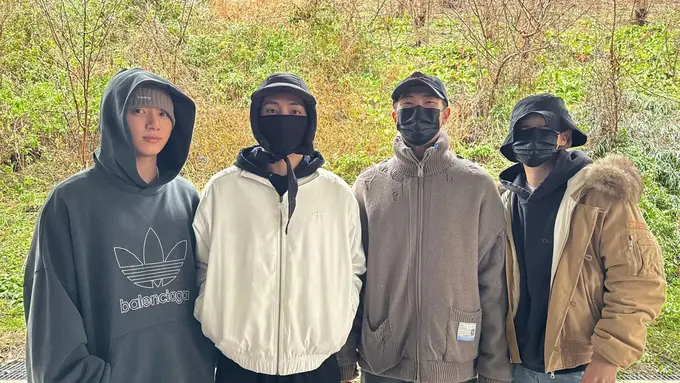 Jungkook, V, RM, dan Jimin BTS.  (Twitter/ BTS_twt)