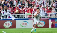 Pemain timnas Indonesia U-23, Pratama Arhan Alif merayakan gol kemenangan saat laga melawan Korea Selatan U-23 di babak perempat final Piala Asia U-23 2024 di Stadion Abdullah bin Khalifa, Jumat (26/4/2024) dini hari WIB. (Dok PSSI)