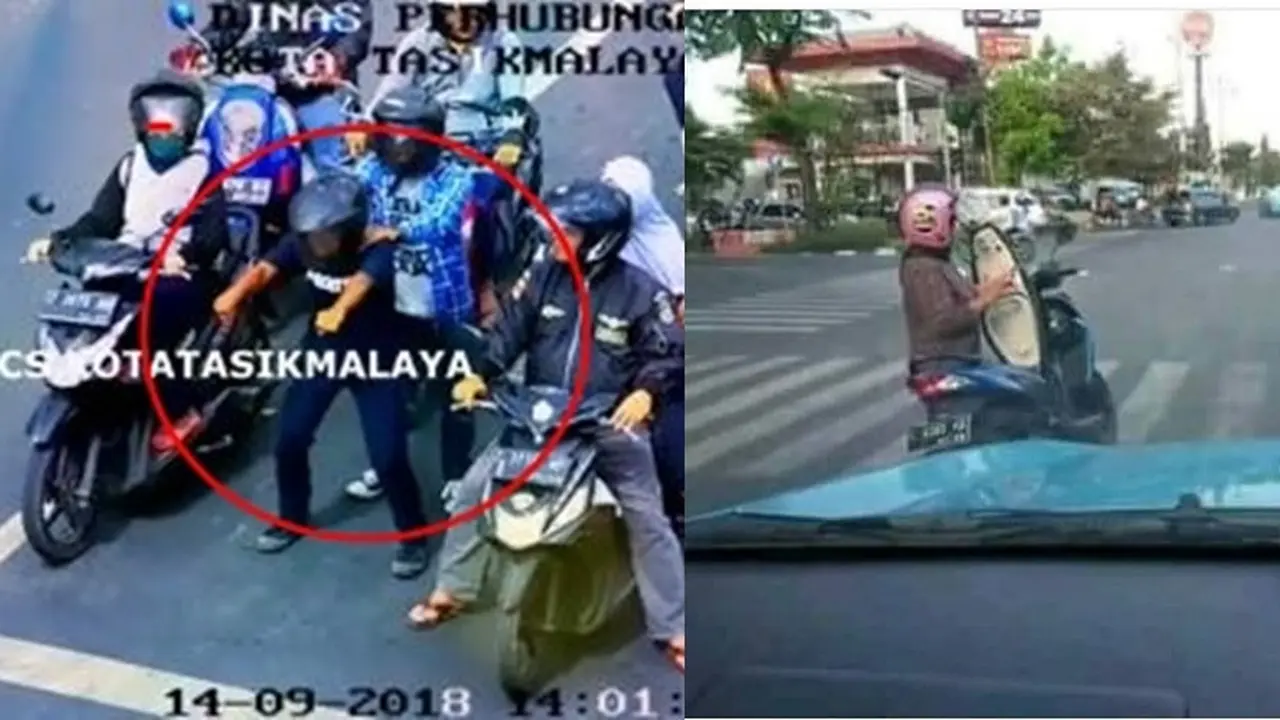 aksi pengendara motor di lampu merah (foto: Brilio)