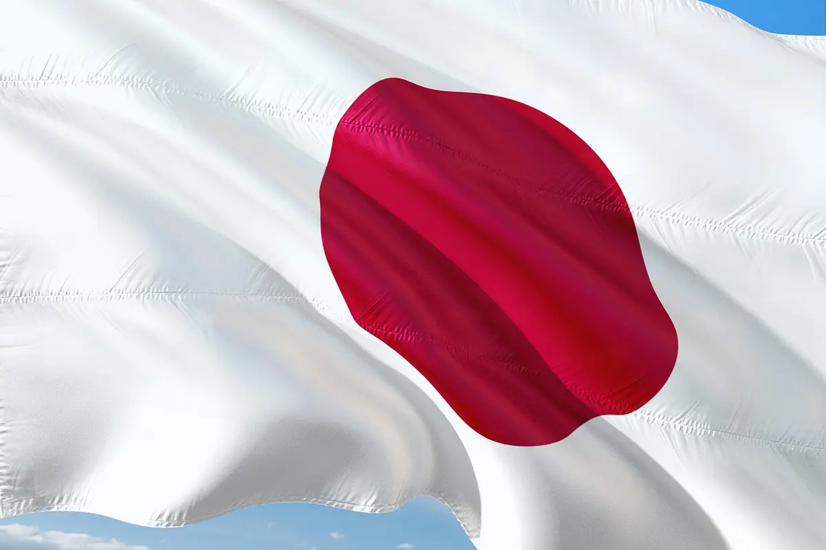 Ilustrasi bendera Jepang.