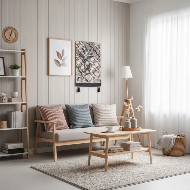 9 Ide Desain Dinding PVC Ruang Tamu, Interior Terlihat Lebih Modern dan Estetik