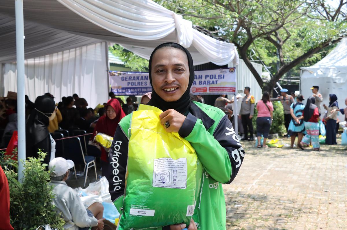 Gerakan Pangan Murah Polri di Jakarta Barat