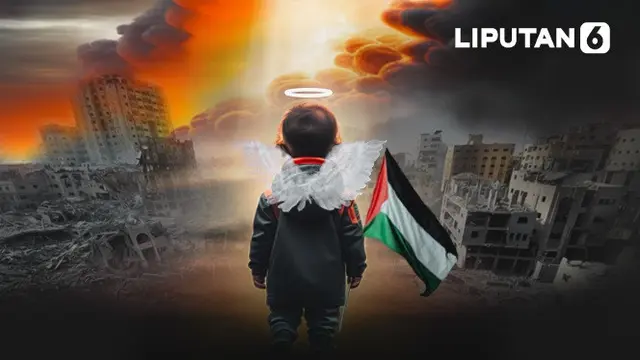 Banner Infografis Tragedi Kemanusiaan 3.000 Lebih Anak Meninggal di Gaza. (Sumber Foto: AP Photo/Hassan Eslaiah)