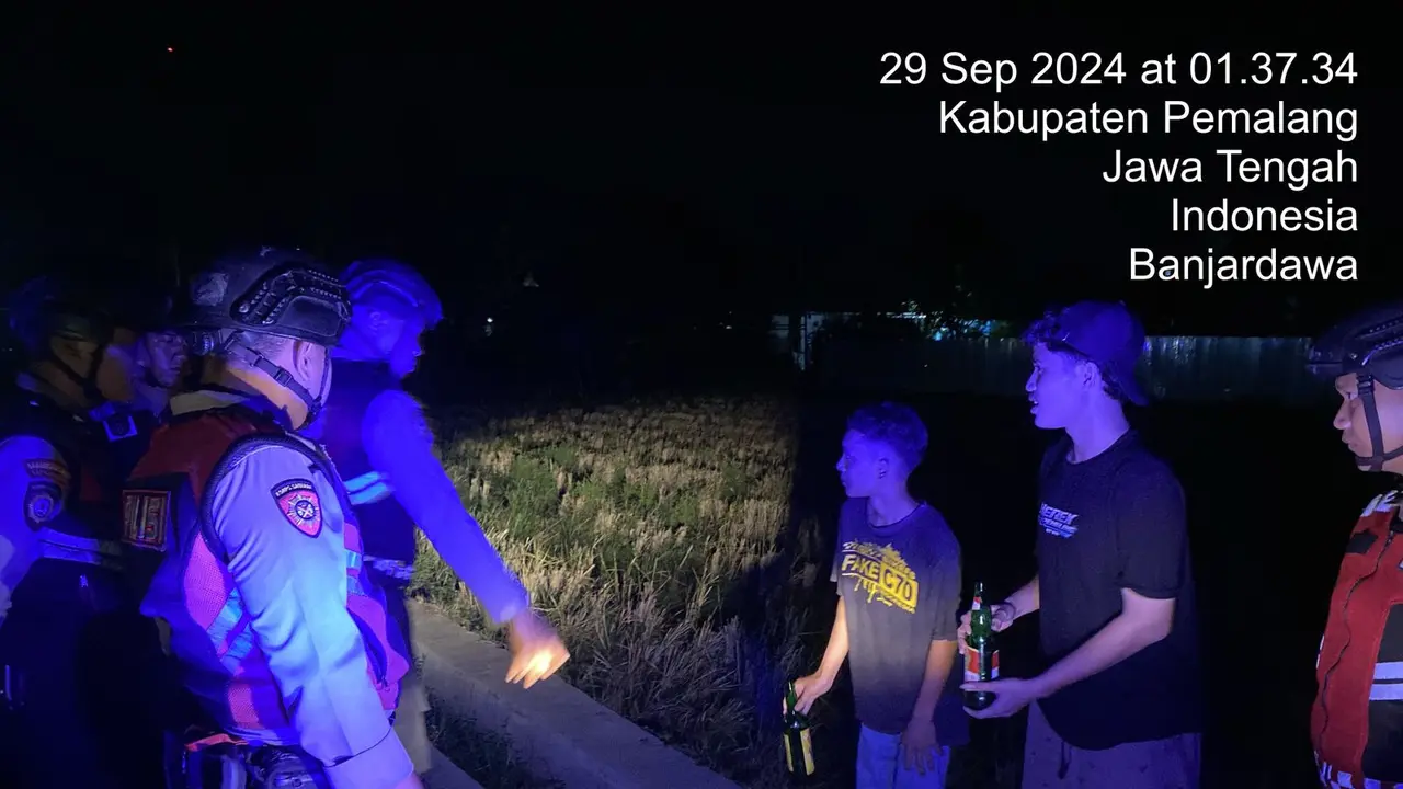 Patroli skala besar di Pemalang. (Foto: Liputan6.com/Polres Pemalang)