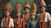 34 provinsi gambar pakaian adat beserta nama dan asalnya ©Ilustrasi dibuat Stable Diffusion