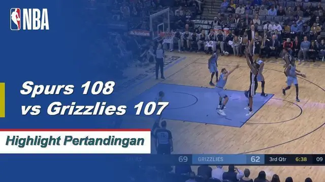 Cuplikan Pertandingan NBA : San Antonio Spurs 108 vs Memphis Grizzlies 107