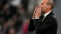 Massimiliano Allegri di laga&nbsp;Juventus vs AC Milan di pekan ke enam Serie A 2025/2026 di Allianz Stadium, Senin (06/10/2025). (Fabio Ferrari/LaPresse via AP)