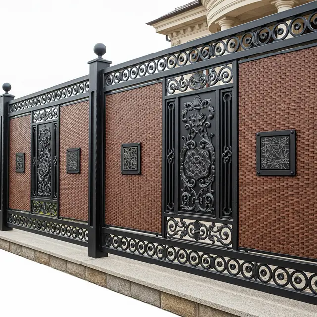 Model Pagar Besi Motif Anyaman Rotan Sintetis 2025 (Image by Gemini)