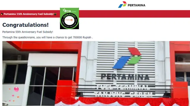 Tangkapan layar klaim Pertamina bagikan subsidi BBM sebesar Rp 700 ribu untuk peringati HUT ke-55