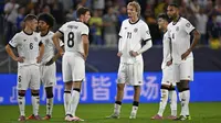 Timnas Jerman tertunduk lesu setelah dikalahkan Timnas Slovenia di Kualifikasi Piala Dunia 2026 Zona Eropa (AP Photo/Denes Erdos)