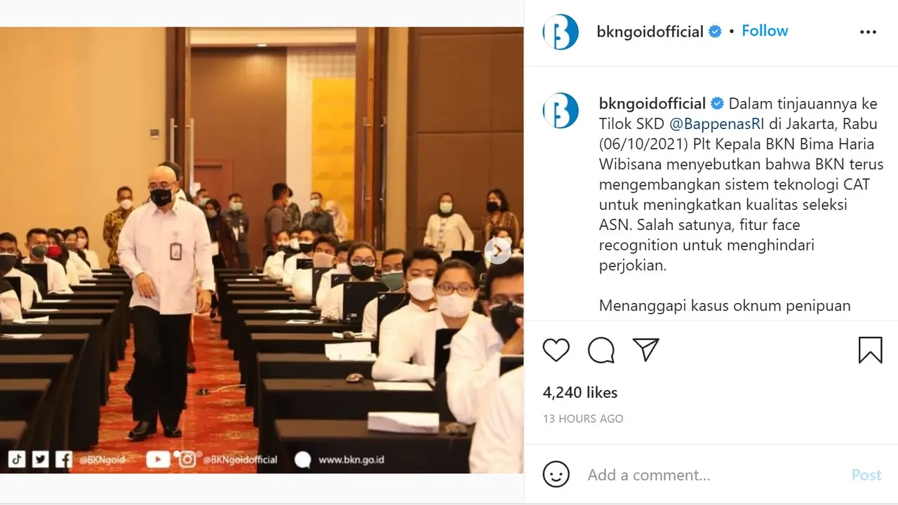 Pelaksana Tugas (Plt) Kepala BKN Bima Haria Wibisana