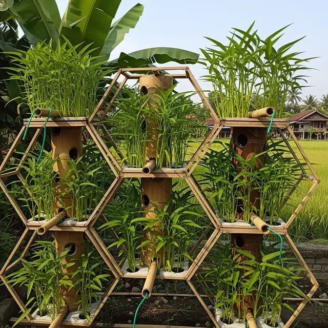 Desain Kebun Kangkung Vertikal