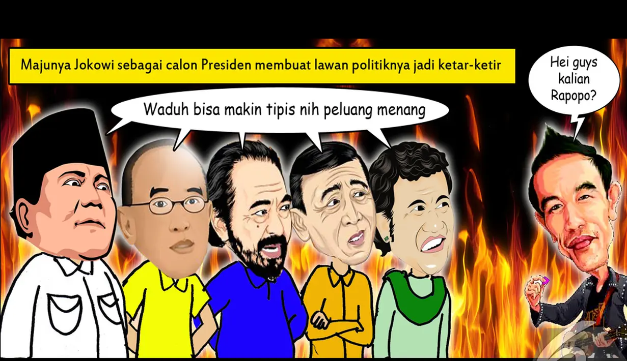 Jokowi maju sebagai Presiden RI membuat lawan-lawan politik berpikir keras (Liputan6.com/Nasuri Suray)