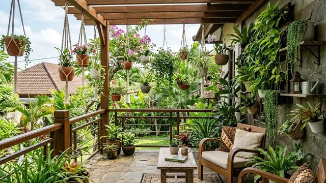 Ide Green Corner di Teras Rumah/AI Generated