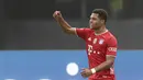 2. Serge Gnabry (Bayern Munchen) - Gnabry tampil memukau bersama Bayern Munchen di kompetisi Liga Champions musim ini. Pemain asal Jerman ini mendapatkan nilai 7.75 dari statistik penampilannya di Liga Champions 2019/2020. (AFP/Michael Sohn/pool)