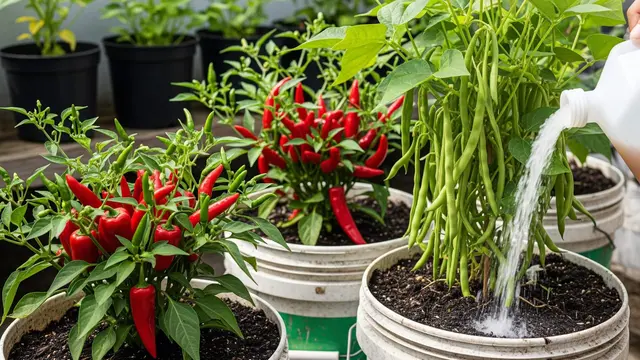 Ide Kebun Kombinasi Tanaman Kacang dan Cabai dalam Ember Bekas