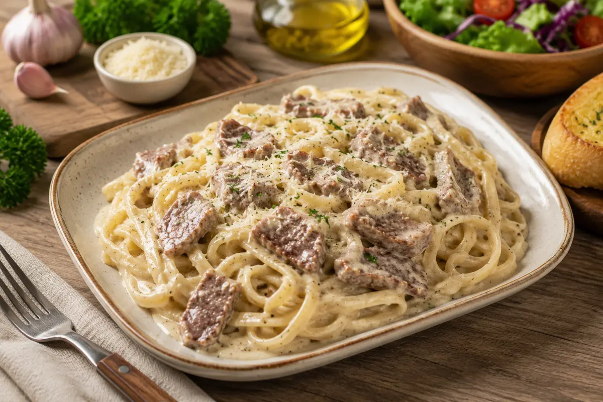 Beef Pasta Creamy dari Daging Kurban