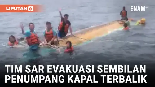 VIDEO: 9 Penumpang Kapal Terbalik di Sulawesi Tengah Dievakuasi Tim SAR Gabungan