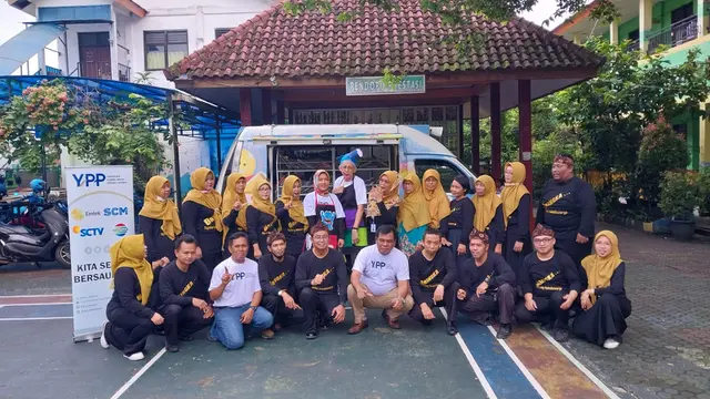 Yayasan Pundi Amal Peduli Kasih (YPP) SCTV-Indosiar bersama Lembaga Penelitian & Pengabdian kepada Masyarakat Akademi Televisi Indonesia LPPM ATVI) menggelar kegiatan literasi media dengan tema “Gemar Membaca” di SDN 04 Sukatani