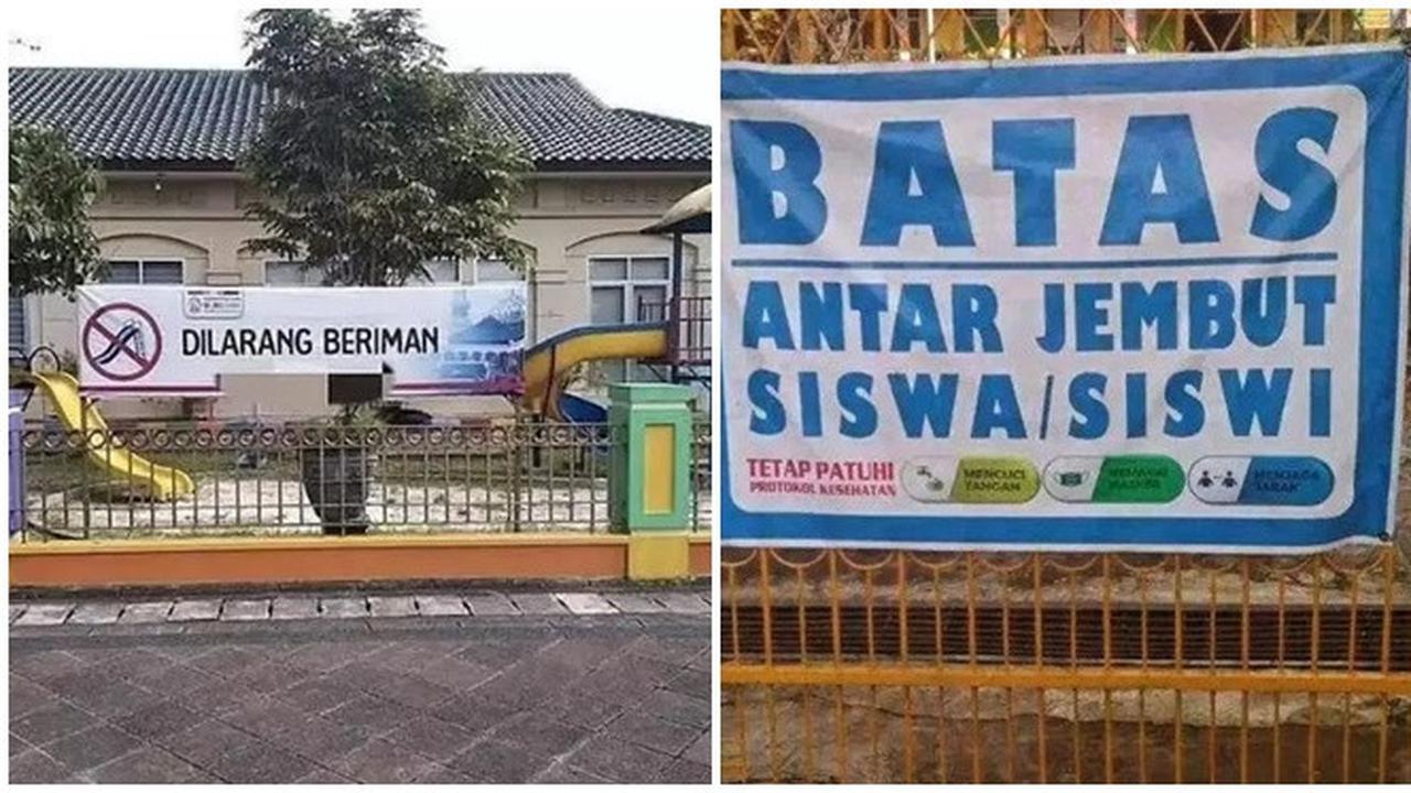 6 Tulisan Typo di Spanduk Sekolah Ini Nyeleneh, Bikin Murid Tepuk Jidat