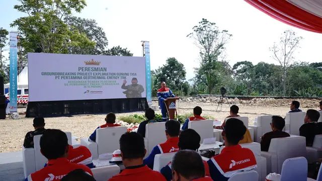 Proyek eksplorasi (green field) Pembangkit Listrik Tenaga Panas Bumi (PLTP) Gunung Tiga sebesar 55 megawatt (MW) milik PT Pertamina Geothermal Energy Tbk (PGE) (PGEO). (Foto: Pertamina Geothermal Energy)