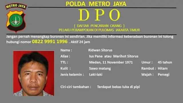 Ius Pane, Buronan Pembunuhan Sadis Pulomas Ditangkap di Medan