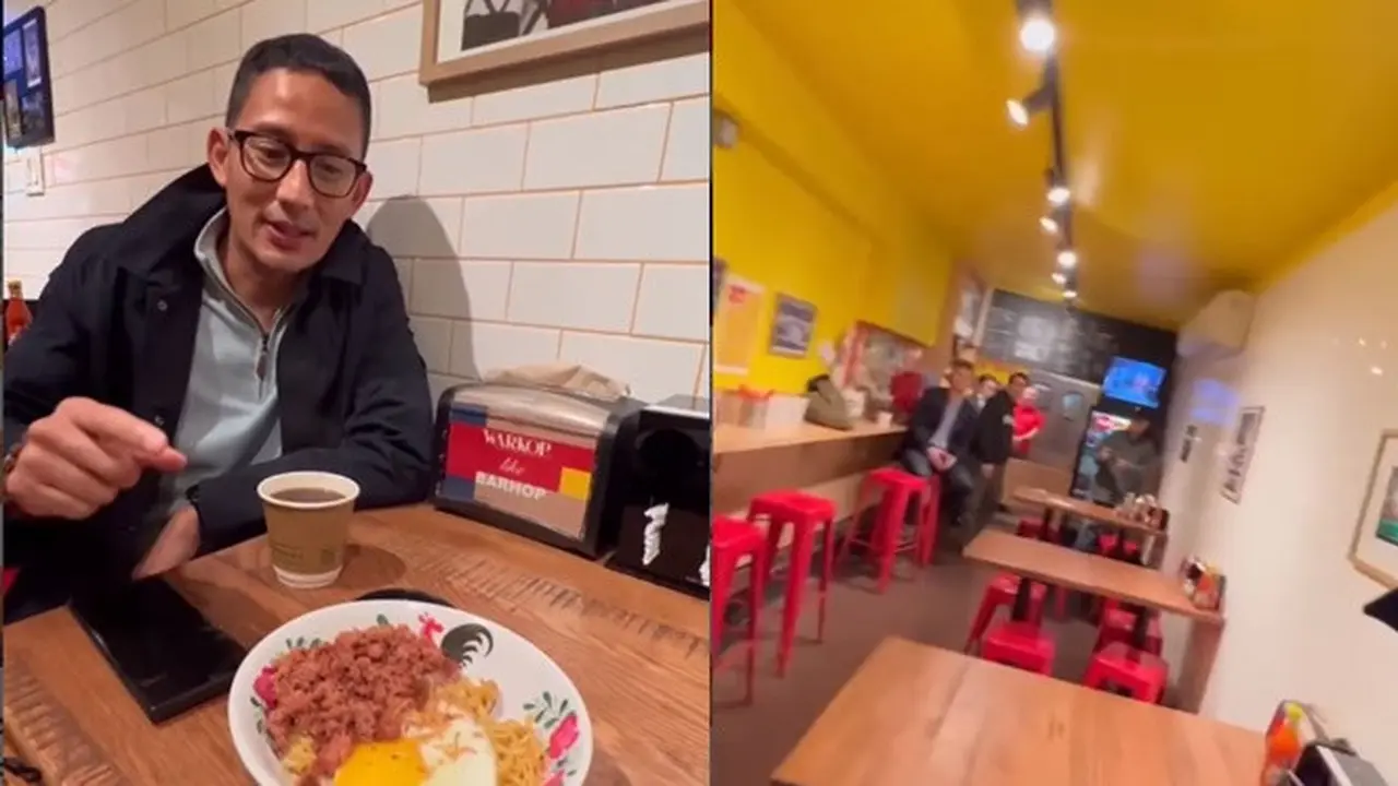 6 Potret Sandiaga Uno Jajal Warkop Viral di New York, Sedia Menu Ala Indonesia