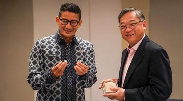 Menparekraf Sandiaga Uno dan Menteri Perdagangan dan Industri Singapura Gan Kim Yong
