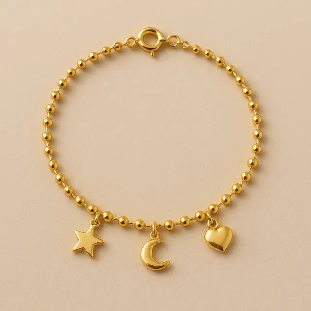 Model Gelang Emas Bola Kecil Kombinasi Rantai 2 Gram