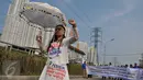 Sejumlah nelayan melakukan aksi long march menolak reklamasi Teluk Jakarta di kawasan Muara Angke, Jakarta, Rabu (2/12). Mereka menolak keras proyek reklamasi pulau G karena dapat menghilangkan sumber kehidupan para nelayan. (Liputan6.com/Gempur M Surya)