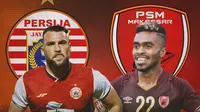 Piala Menpora - Duel Penyerang Persija Jakarta Vs PSM Makassar (Bola.com/Adreanus Titus)